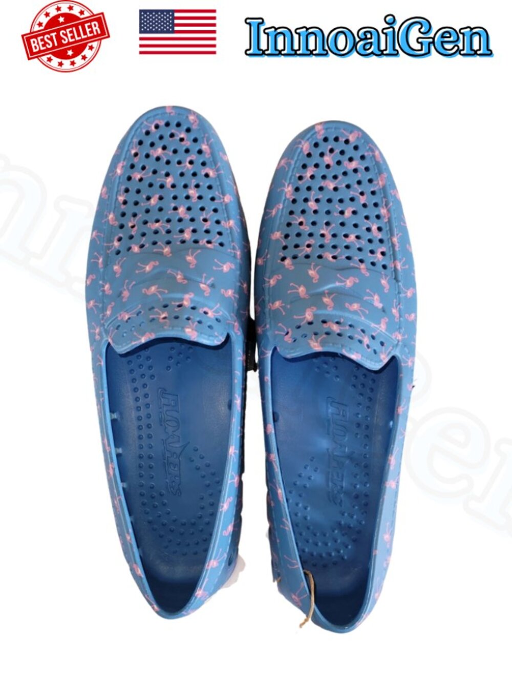 Floafers Country Club Driver Blue Flamingo Loafers Waterproof Shoes Mens Size 10